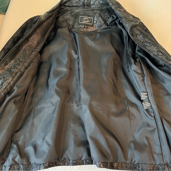 STEVE MADDEN Snakeskin Texture Genuine Leather Jacket - Picture 9 of 15
